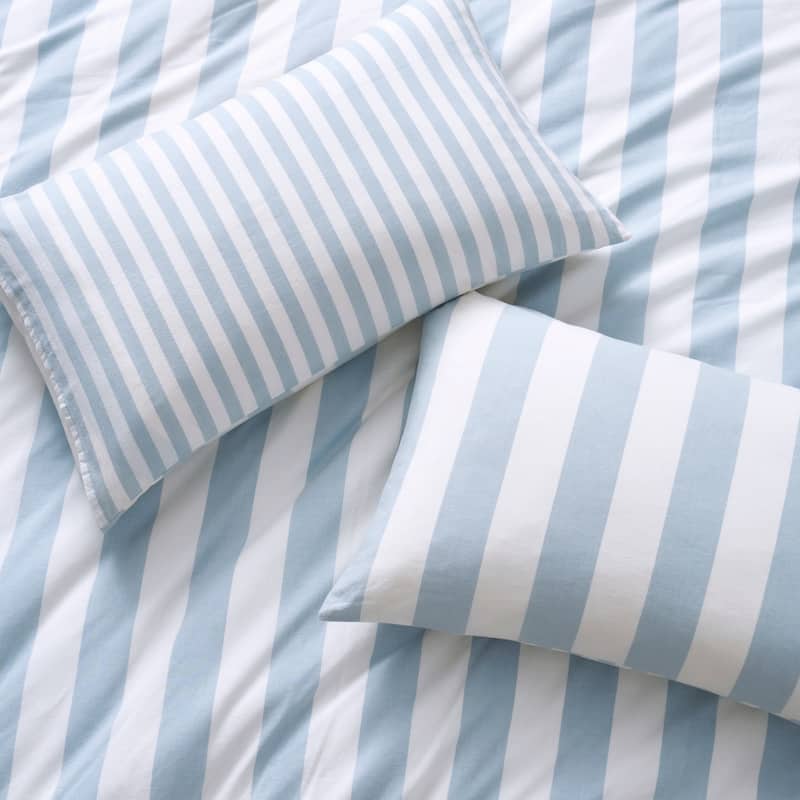 DKNY Reversible Stripe Vintage Washed Cotton Comforter Set