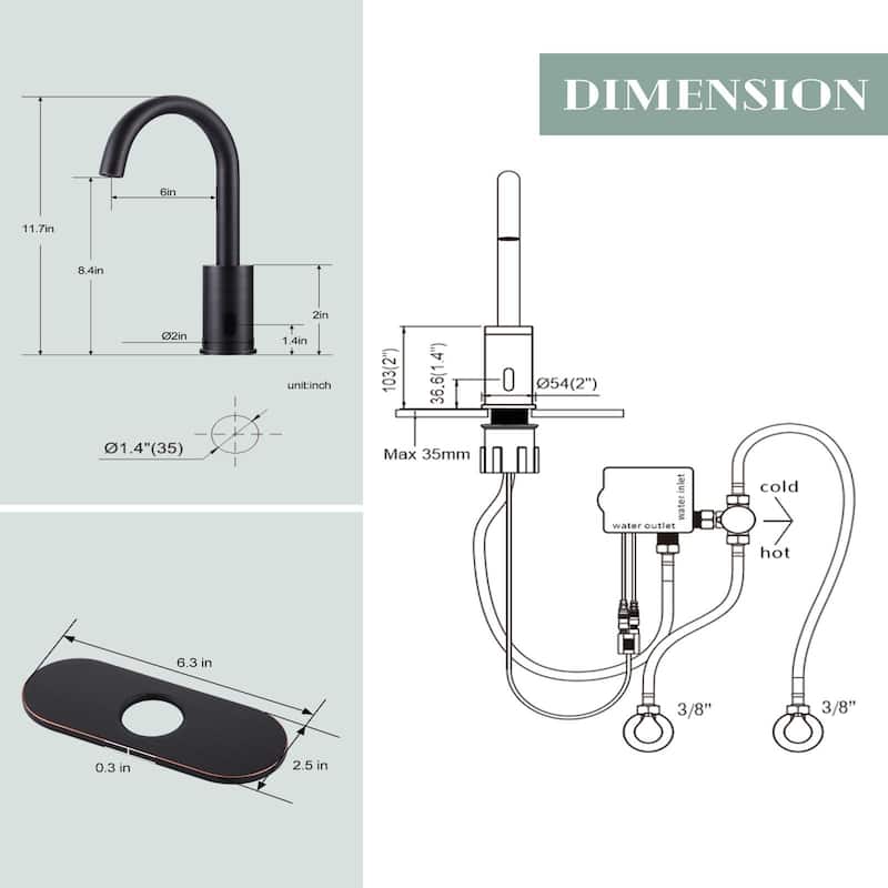 WOWOW Touchless Single Hole Bathroom Faucet