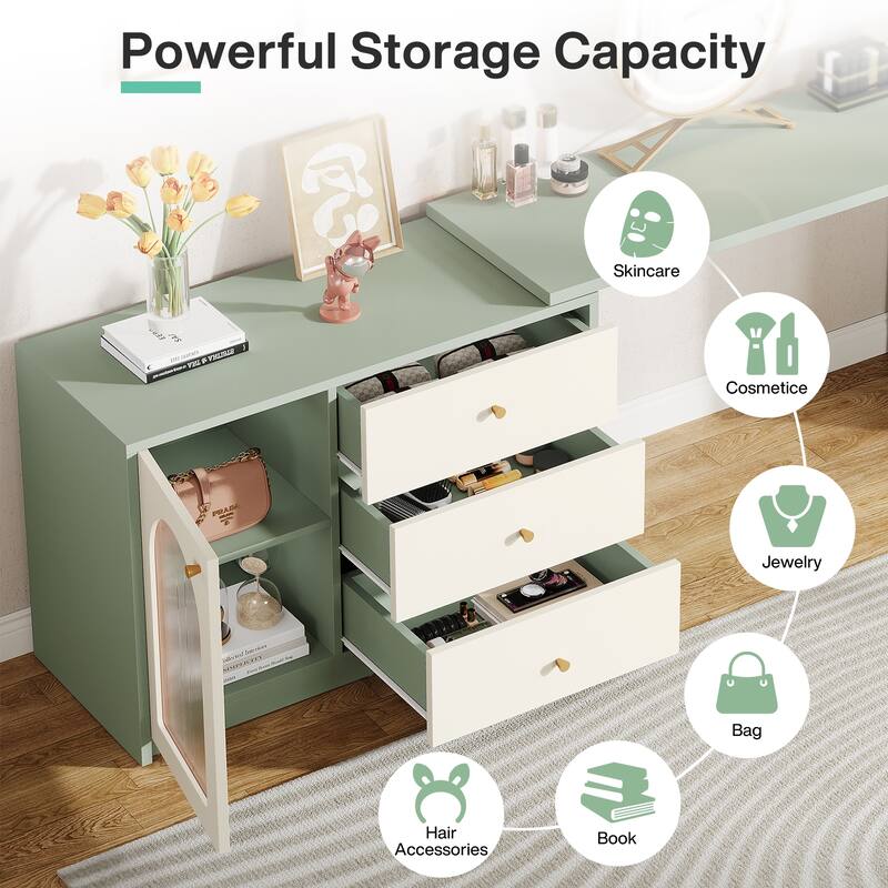 Retractable Makeup Vanity Vanity Desk Dressing Table for Bedroom