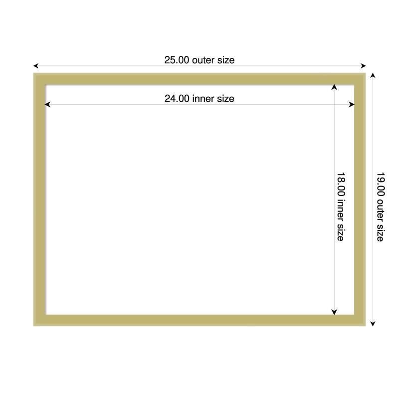 Incline Framed Dry Erase Magnetic Board - 25 x 19 in - Incline Light Gold