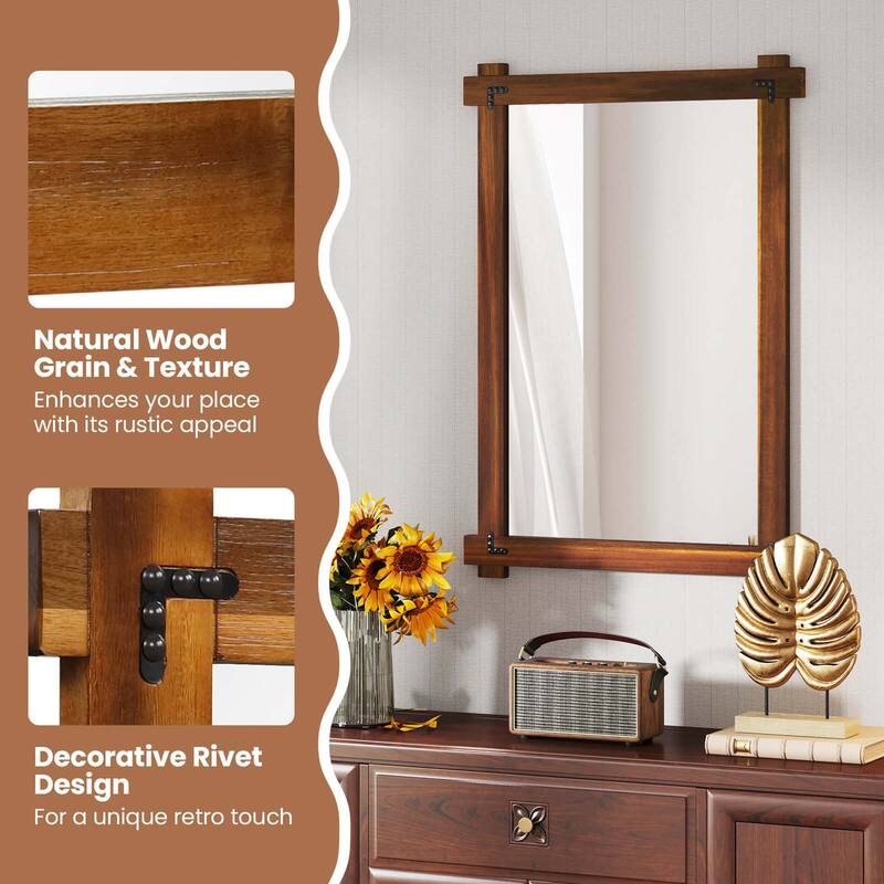 Costway 30 x 20/35 x 24/40 x 28.5 Inch Shatterproof Wall Mirror with