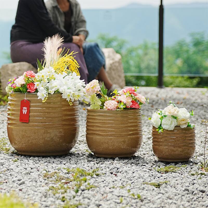 Modern Ceramic Flowerpot (Set of 3)