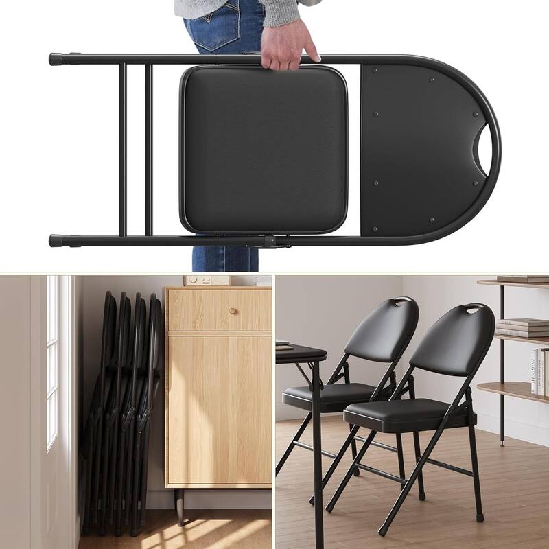 4-Piece Folding Chair Set for Indoor and Outdoor, Room, Restaurant, Patio