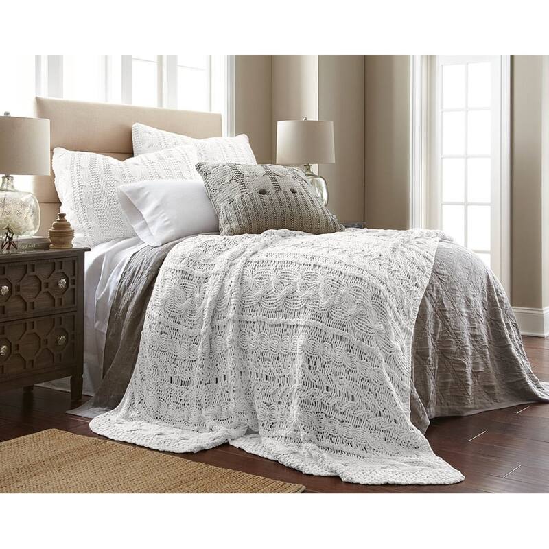 Micah Knitted Sham, Grey, Euro