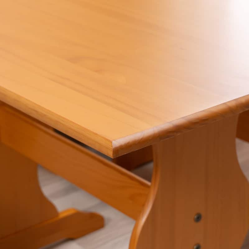 Linon Riki Honey Pine 3-piece Breakfast Nook Dining Set