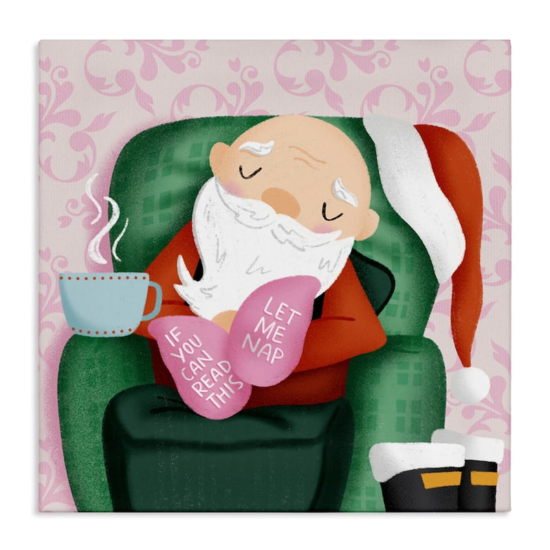 Stupell Cozy Sleeping Santa Claus Canvas Wall Art Design By Sarah Hickman - 36 x 36