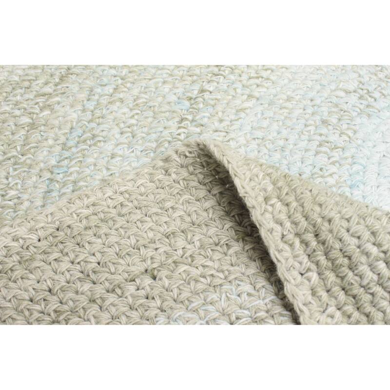 ECARPETGALLERY Braid weave Sienna Light Blue Wool Rug - 4'0 x 4'0