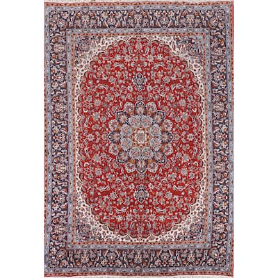 Traditional Red Kashan Turkish Area Rug Oriental Machine-Made Carpet - 9'9" x 12'11"