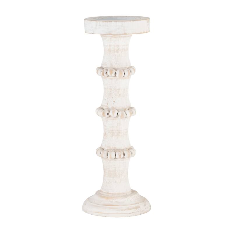 Sagebrook Home Artisanal Wood Pillar Candle Holders