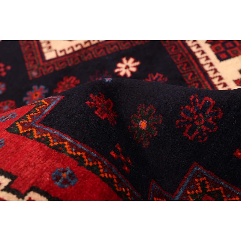 ECARPETGALLERY Hand-knotted Melis Dark Navy Wool Rug - 5'5 x 7'1