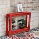 Rustic Reclaimed Wood Entryway Console Table - 46Lx8Wx28H - Red