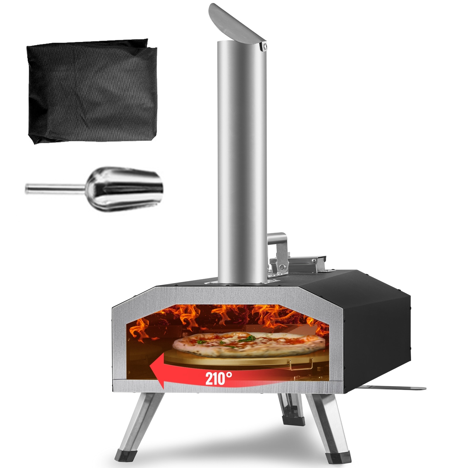 Granitestone Piezano Indoor/Outdoor Electric Pizza Oven ,Black