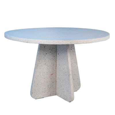 Piper 47-inch Diameter White Terrazzo Pedestal Dining Table