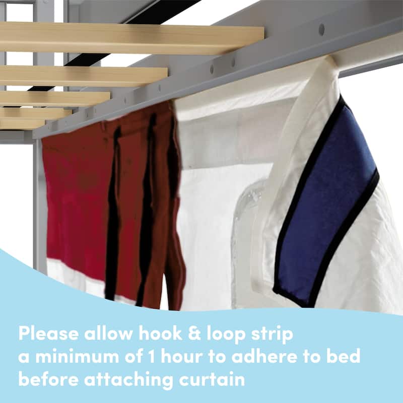 Max and Lily Classic Twin-Size Low Loft with Easy Slide and Curtain