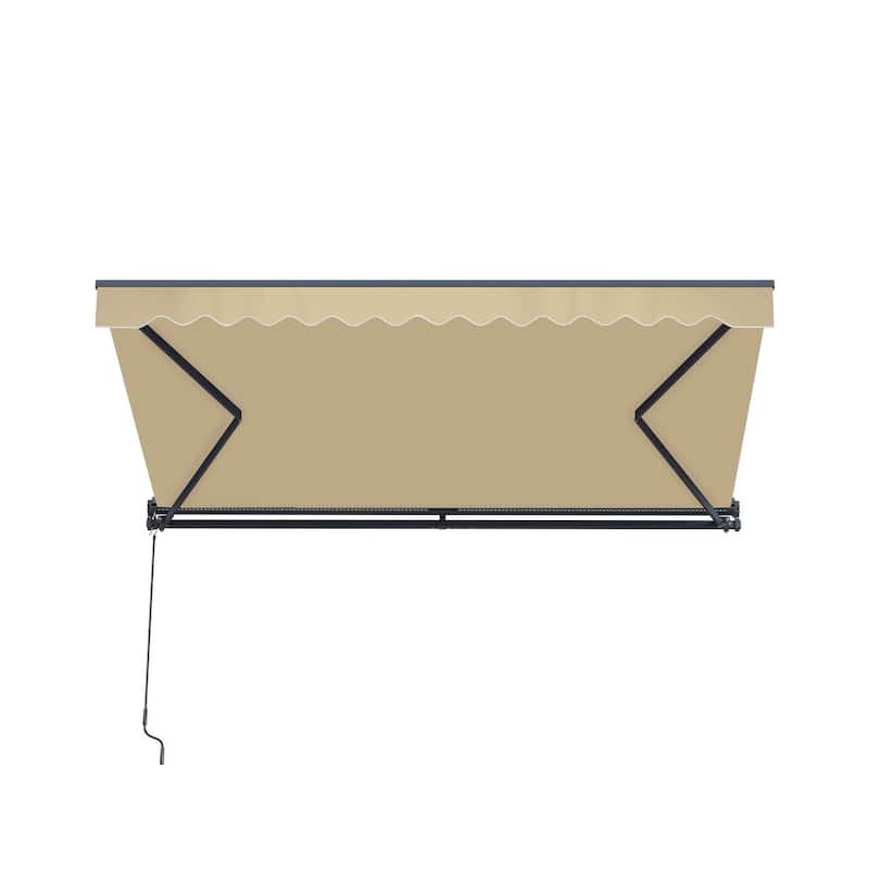 ALEKO Moroccan Semi-Cassette Motorized Patio Awning - Desert Sand - 13 x 10 Feet