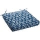 preview thumbnail 2 of 4, Indigo and Navy Graphic Indoor/ Outdoor Corded Square Chair Cushion