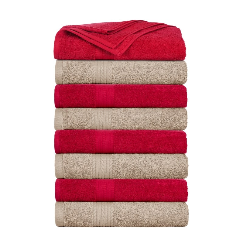 Cotton 600 GSM Highly Absorbent Bath Towels 30x54 Inch by Ample Decor - Pack of 8