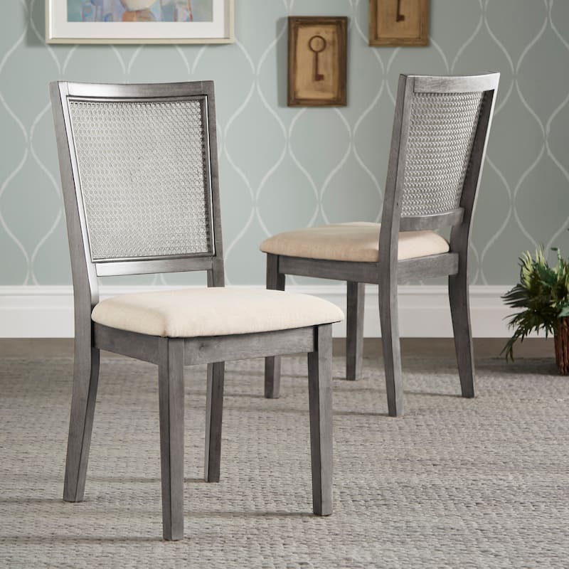Eleanor Beige Linen Rattan Dining Chairs (Set of 2) by iNSPIRE Q Classic