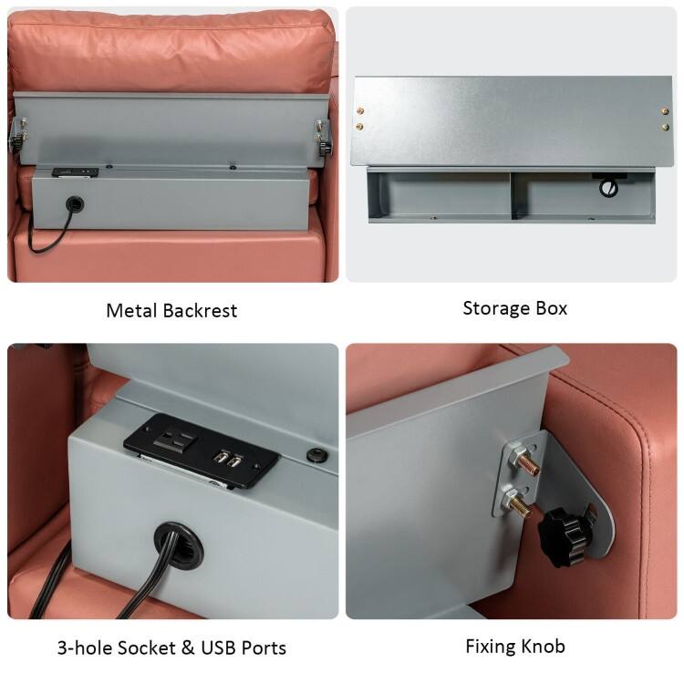 Modular L-shaped 3-Seat Sectional Sofa with Reversible Chaise and 2 USB Ports - 97" x 51" x 31.5" (L x W x H)