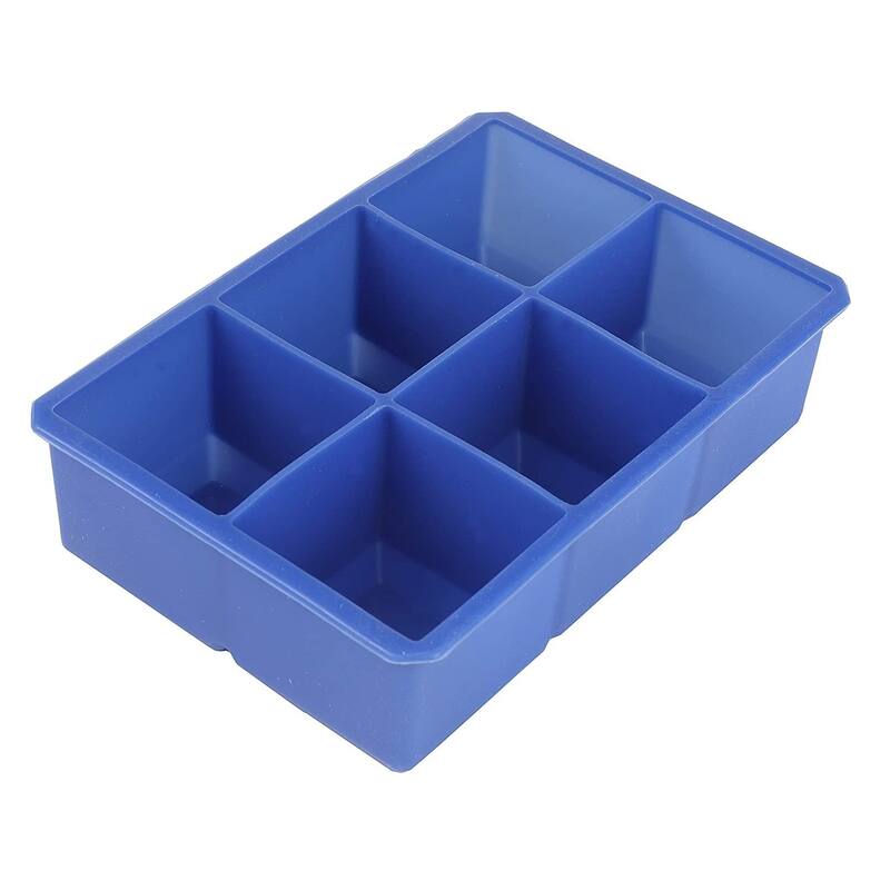 Chef Craft 6-Cube Silicone Ice Cube Tray - Makes Large 2" Easy To Remove Cubes - 1 Pack