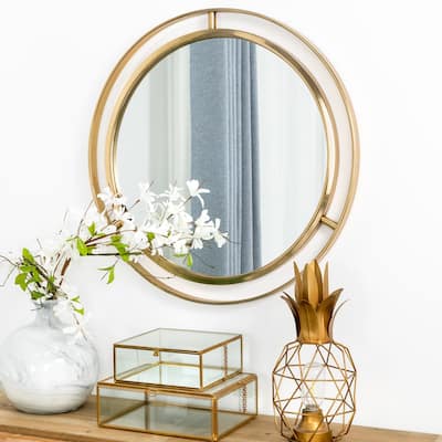 Glitzhome 24"D/28"D Oversized Deluxe Round Wall Mirror