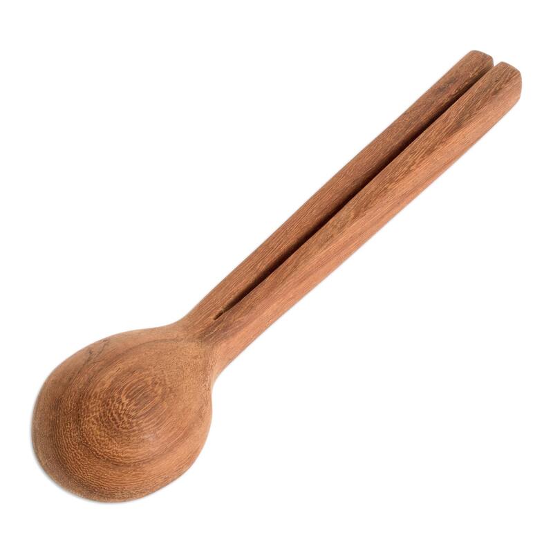 Novica Handmade Memorable Meal Wood Serving Spoon
