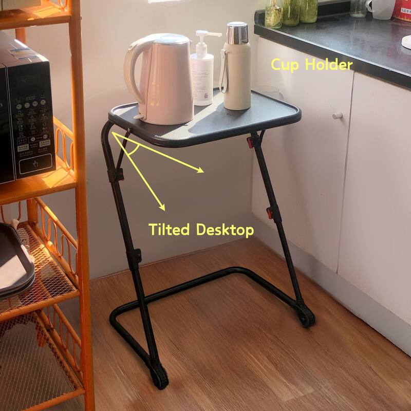 Modern Foldable End Table with Storage, Accent Table for Living Room, Bedroom, or Small Spaces, Space Saving & Stylish