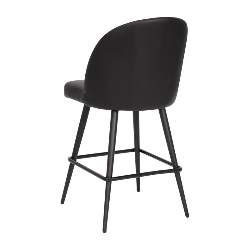 Set of 2 Upholstered Counter Stools with Steel Frames