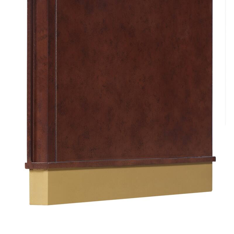 Roomfitters Flip Top Vanity Desk with Mirror and Hidden Storage, Modern Makeup Table with Gold Trim for Small Space