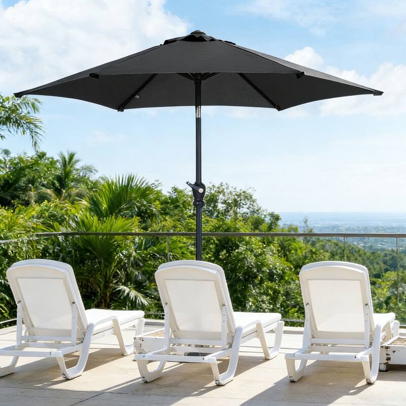 Ainfox 7.5FT Outdoor Patio Umbrella Crank Lift Tilt Without Base - Black