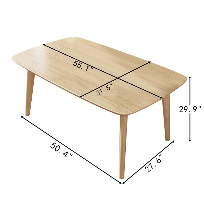 Rectangular Solid Wood Dining Table - Natural