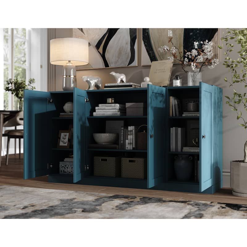 Palace Imports 100% Solid Wood 65" Sideboard with Shaker Doors and Adjustable Shelves