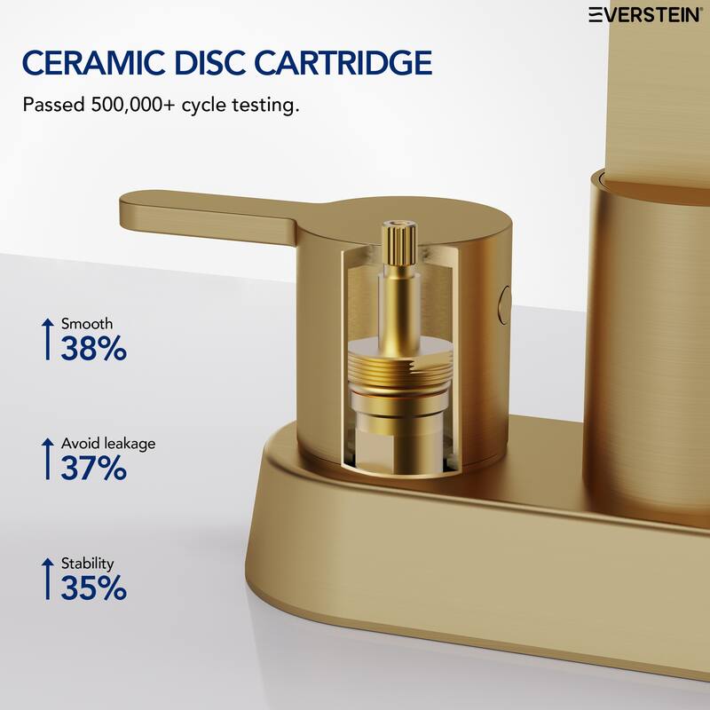 Double Handles 4 inche Centerset Bathroom Sink Faucet