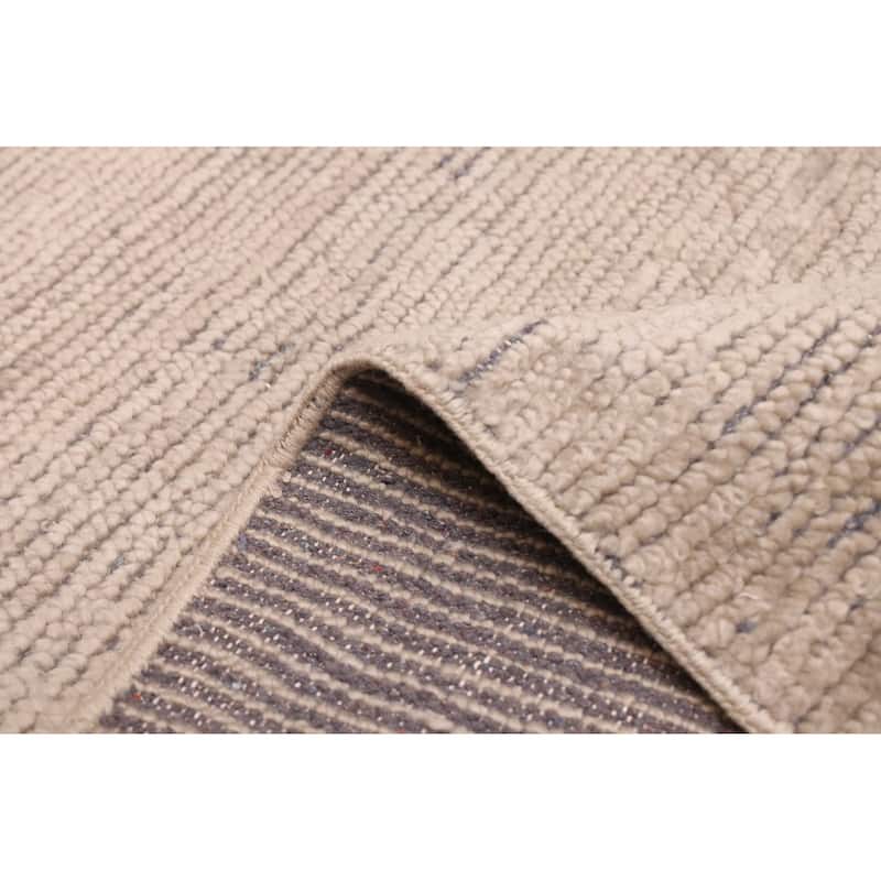 ECARPETGALLERY Hand-knotted Mystique Light Khaki Wool Rug - 5'4 x 7'10