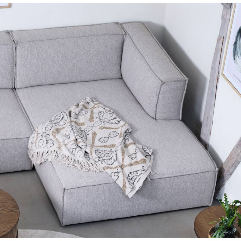 Rye Studio Deep Seat Modular Chaise - Taupe Boucle - Right End