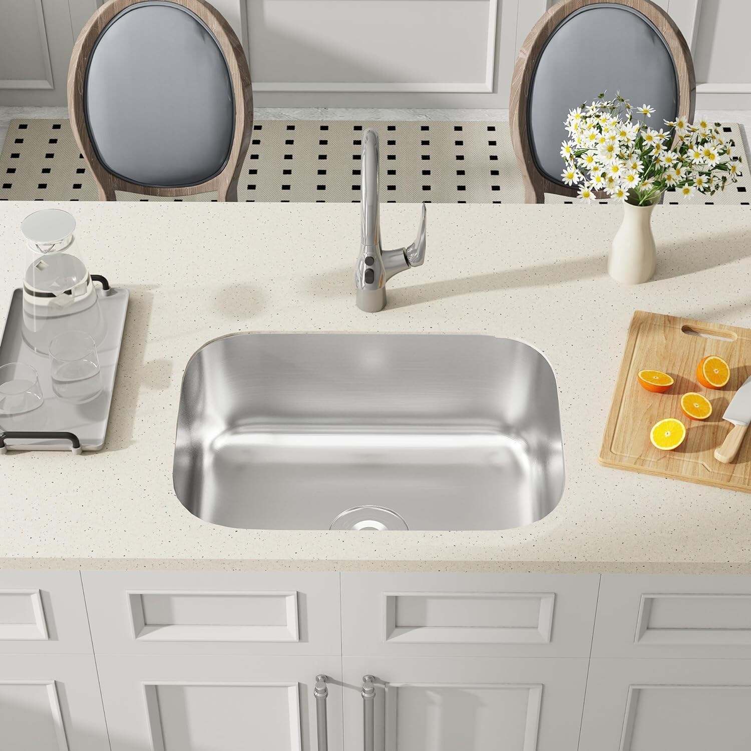 CB HOME 23'' Undermount Kitchen Sink, Stainless Steel Kitchen Sink