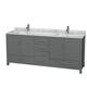 Option Dark Gray / White Carrara Marble Top / Brushed