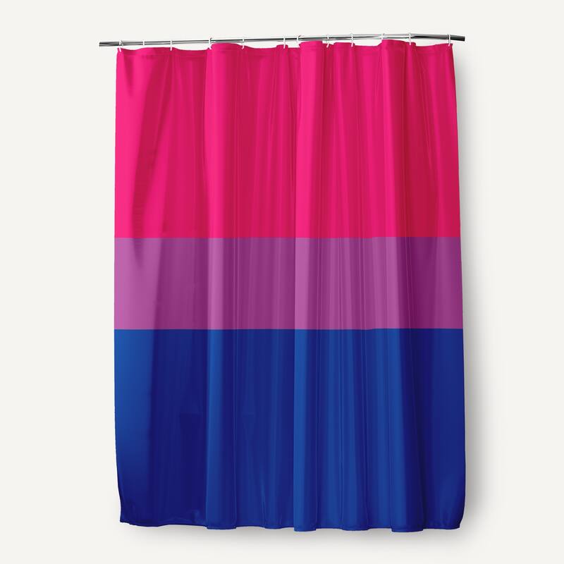 Inclusive Pride Flag Durable Poly Shower Curtain - Bisexual