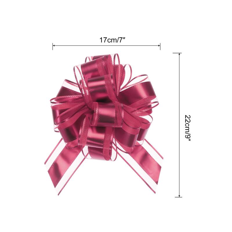 12pcs 9" Large Pull Bow Metallic Gift Wrapping Bows Ribbon Organza