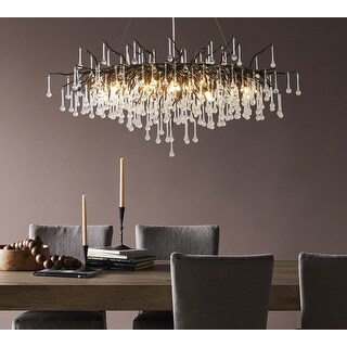 KAYLA Modern Indoor Crystal Chandelier for Dining Room, Kitchen Island Ceiling Pendant Lighting Fixture