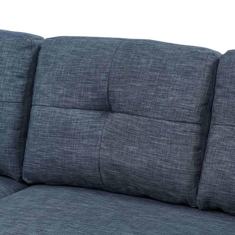 Polyester Upholstered Sleeper Sofa with Chaise and Storage 84 Inch Wide