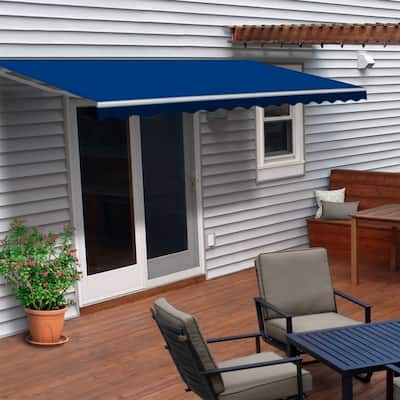 ALEKO Motorized 20x10 ft Retractable Outdoor Patio Awning Blue