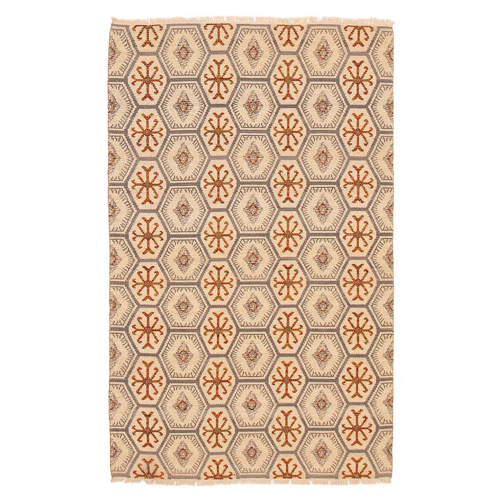 Ankara FW Cream Kilim 4'11" x 8'0" - 4'11 x 8'0