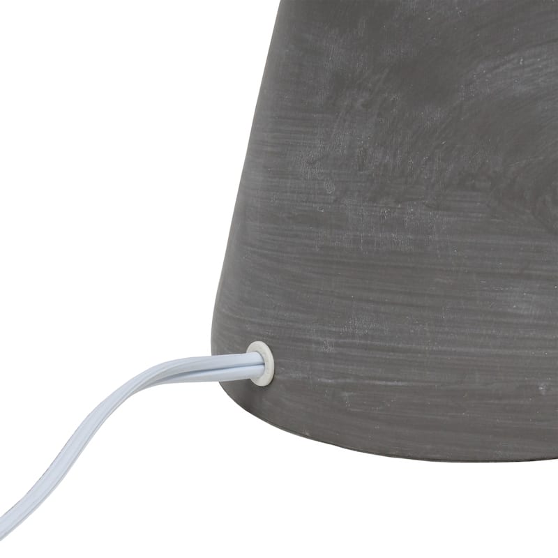 14.37" Organic Modern Tapered Concrete Table Lamp, For Living Room, Entryway, Bedroom, Stylish Accent Lighting, Black Shade
