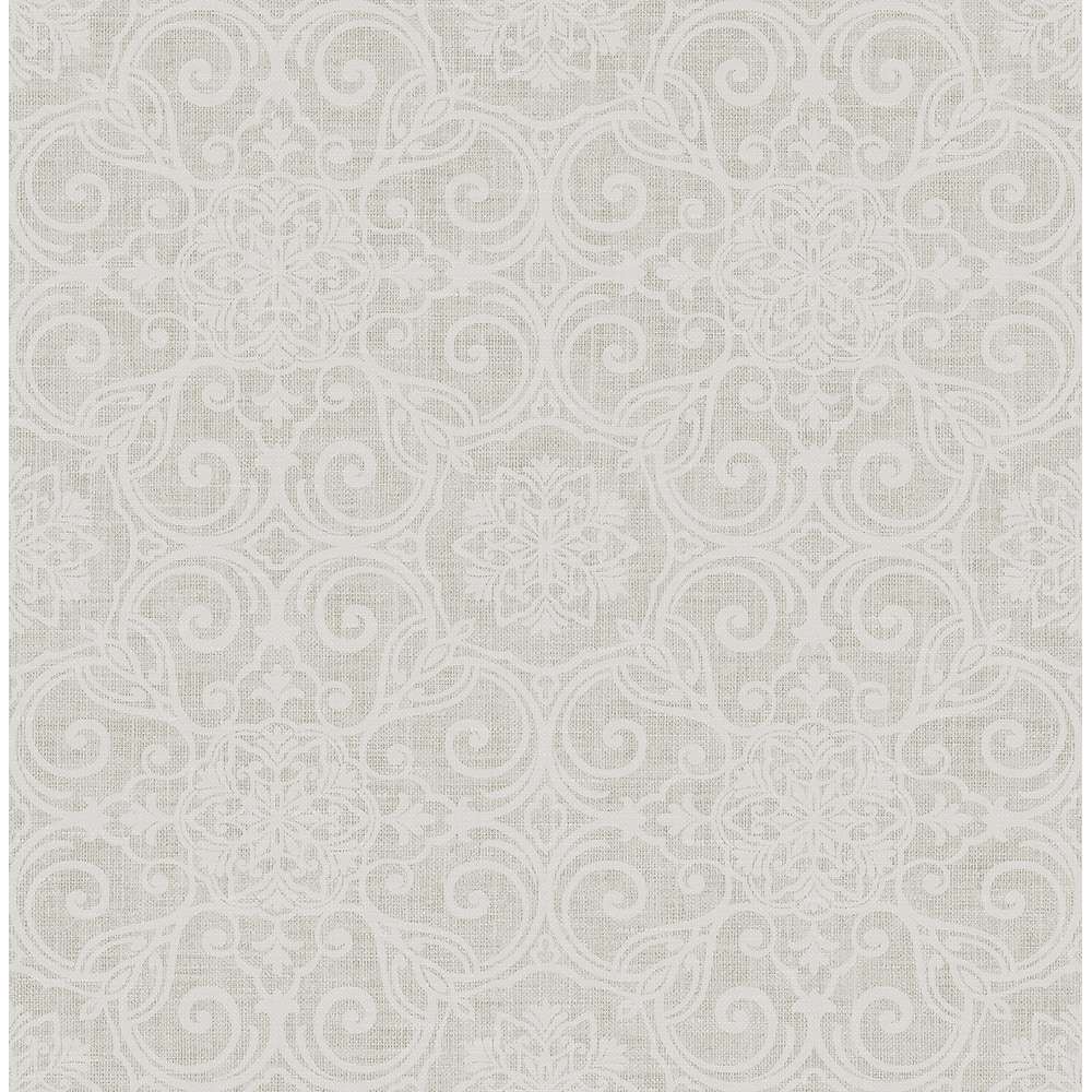 Seabrook Designs Cleo Ornamental Medallion Unpasted Wallpaper