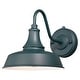 preview thumbnail 1 of 7, VAXCEL Dorado 1-Light Hunter Green and White Dusk to Dawn Sensor Farmhouse Outdoor Wall Sconce, Gooseneck Shade, Dark Sky Hunter Green and White - 9-in W x 9-in H x 13.25-in D