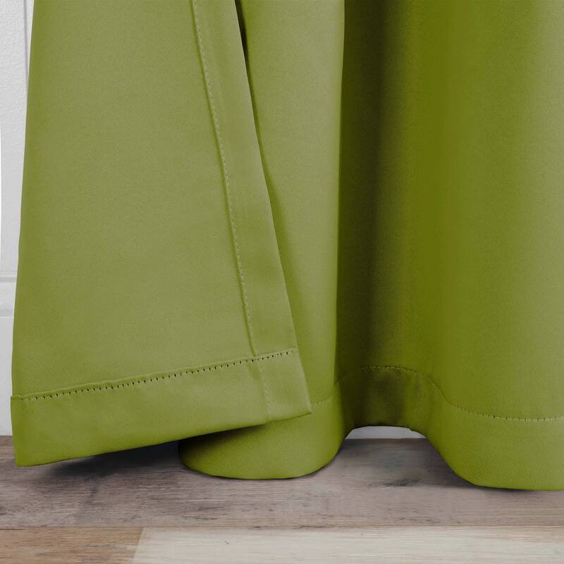 Superior Solid Machine Washable Room Darkening Blackout Curtains with Back Tabs, Set of 2