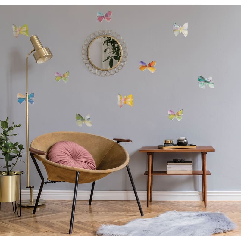 Tempaper Painted Butterfly Removable Wall Decals (Contains 10 Pieces on (2) 17.25" x 9.75" Sheets)
