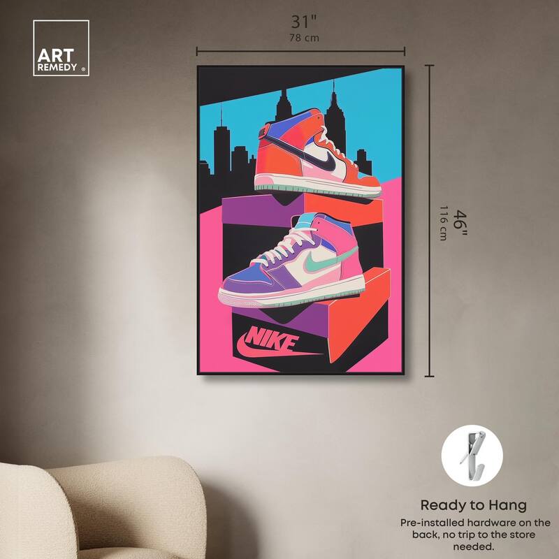 City Pop Sneakers Canvas by Art Remedy