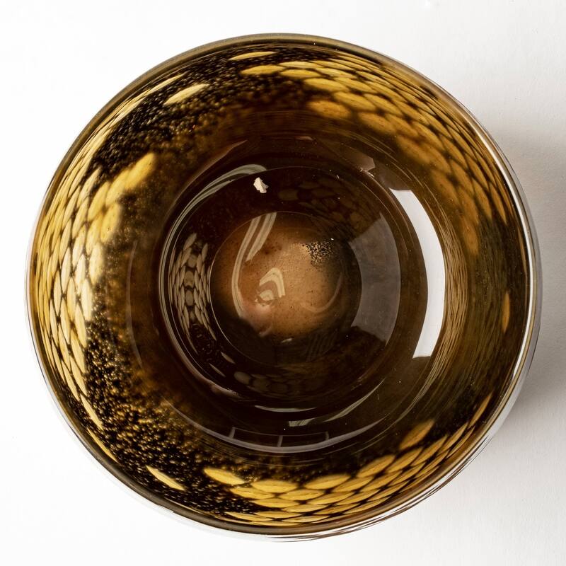 Mojave Black and Gold Detail Glass Vase